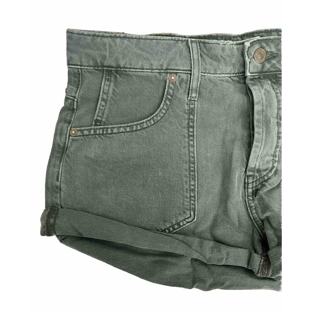 Free People Beginner's Luck‎ Low Rise Slouch Shorts - Olive Green Size 29 New - Picture 3 of 13